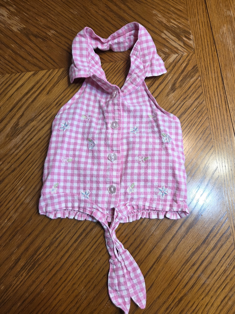 Pink Gingham Halter Top